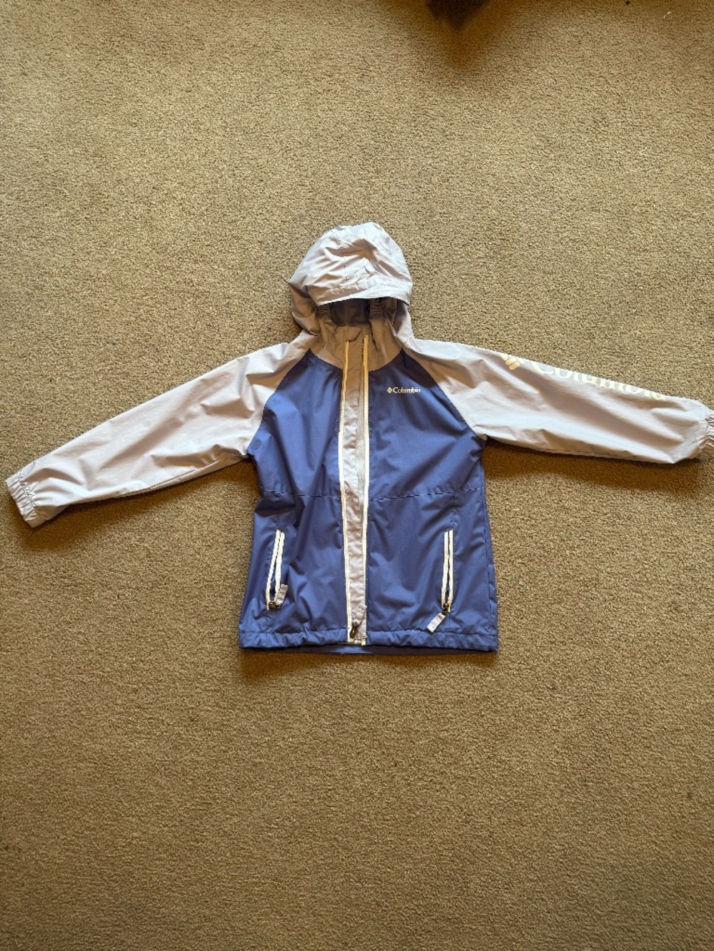 Columbia Girl's Windbreaker Size Medium Purple & Lavender Zipper Front